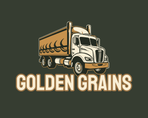 Golden Lorry Truck logo design