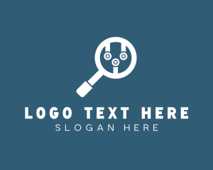 Outline - Digital Magnifying Glass logo design