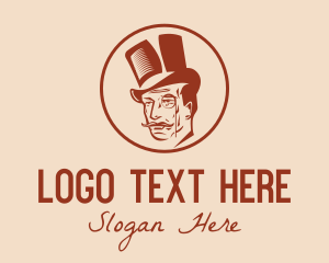 Stylish - Top Hat Monocle Man logo design