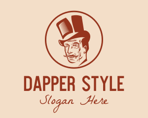 Dapper - Top Hat Monocle Man logo design