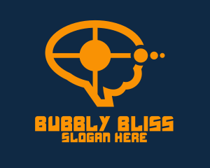 Blue Target Speech Bubble logo design