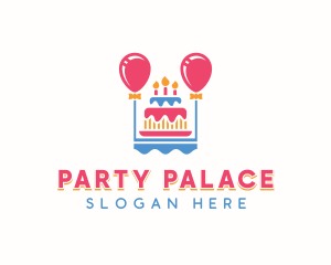 Balloon Cake Celebration logo design