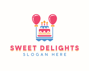 Balloon Cake Celebration logo design