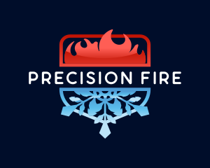 Fire Ice Snowflake Hvac logo design