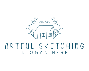 Ornament House Sketch logo design