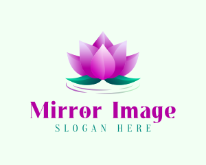 Reflection - Nature Lotus Pond logo design