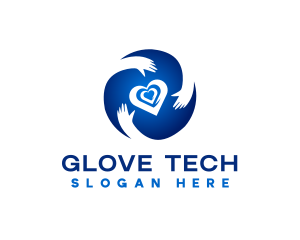 Glove Hands Love logo design