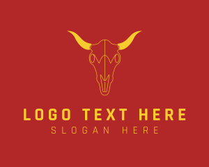 Meat Shop - Bull Bovine Animal logo design