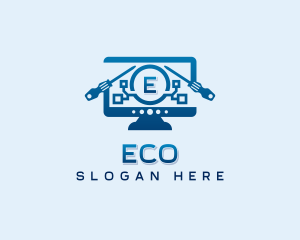 Elearning - Digital Computer Repair logo design