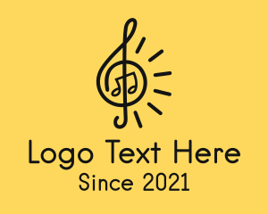 Music Festival - Music Note Bulb logo design