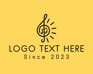 Music School - Music Note Bulb logo design