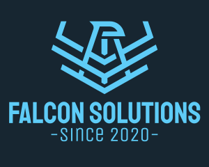 Aviation Blue Falcon logo design