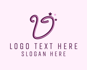 Pink Star - Star Letter U logo design