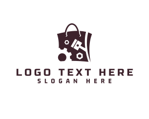 Piston - Auto Parts Shopping Bag logo design