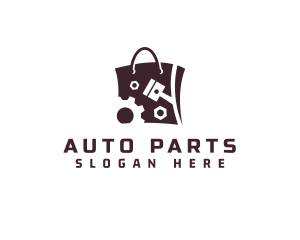 Auto Parts Shopping Bag logo design