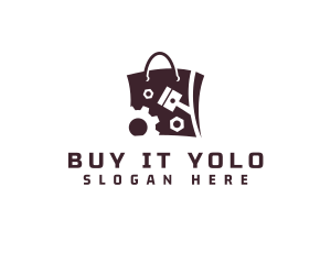 Auto Parts Shopping Bag logo design