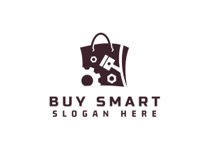 Auto Parts Shopping Bag logo design