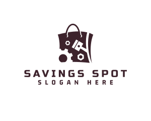 Bargain - Auto Parts Shopping Bag logo design
