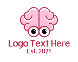 Eyeball - Human Brain Cartoon logo design