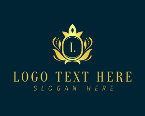 Regal - Floral Crown Crest logo design