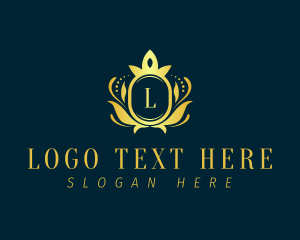 Victorian - Floral Crown Crest logo design