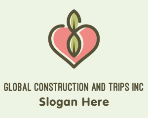 Produce - Nature Leaf Heart logo design