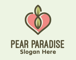 Pear - Nature Leaf Heart logo design