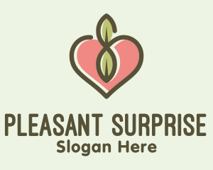 Surprise - Nature Leaf Heart logo design