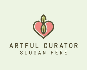 Nature Eco Heart  logo design