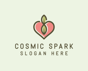 Nature Eco Heart  logo design