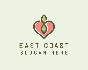 Nature Eco Heart  logo design