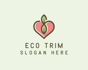 Nature Eco Heart  logo design