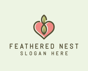 Nature Eco Heart  logo design