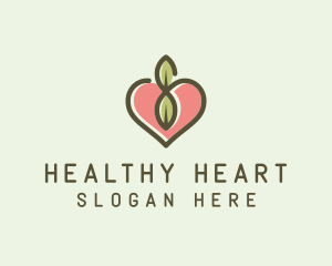 Nature Eco Heart  logo design