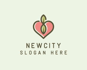 Nature Eco Heart  logo design