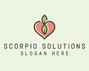 Nature Eco Heart  logo design