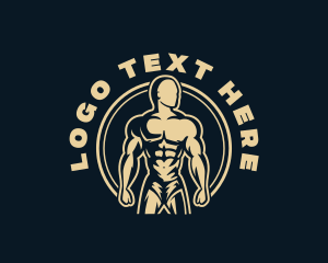 Muscular - Gym Muscle Workout logo design
