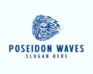 Poseidon - Lightning God Zeus logo design