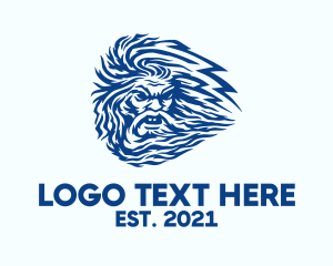 God - Lightning God Zeus logo design