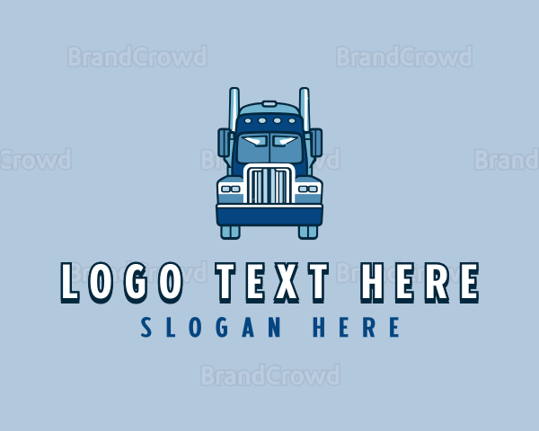 Trailer Truck Shipping Transportation Logo