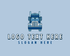 Logistics - Trailer Truck Shipping Transportation logo design