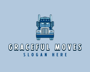 Trailer Truck Shipping Transportation logo design