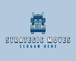 Trailer Truck Shipping Transportation logo design