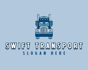 Trailer Truck Shipping Transportation logo design