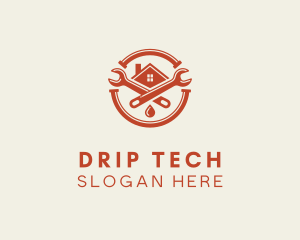 Leak - Home Wrench Pipe Repair logo design