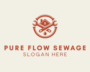 Sewage - Home Wrench Pipe Repair logo design