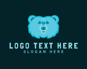 Placard - Angry Bear Beast logo design