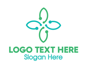 Massage Parlor - Modern Leaf Outline logo design