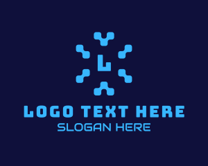 Molecule - Pixel Tech Software App logo design