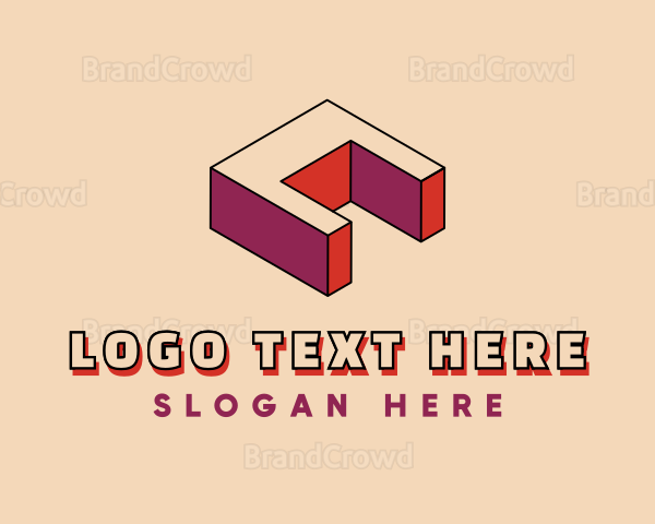 3D Pixel Letter C Logo